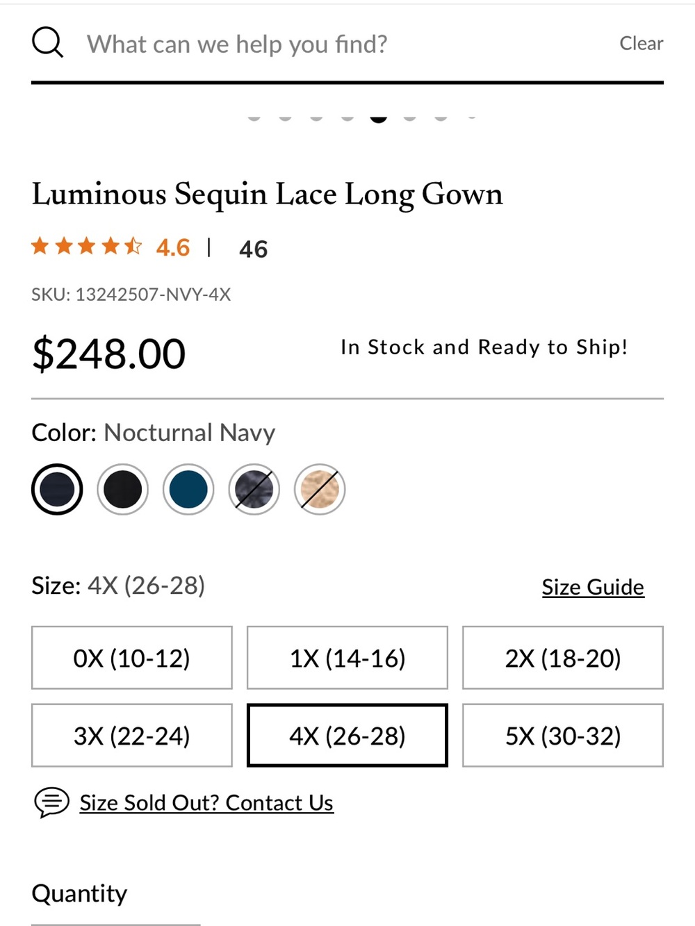 Kiyonna Luminous Sequin Lace Long Gown - Nocturnal Navy